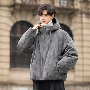 肌理纹连帽羽绒服加厚保暖防风白鸭绒羽绒外套男2788-P395控798图片