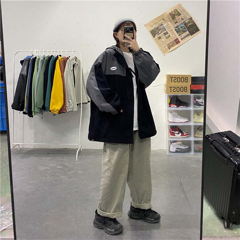 910A-J秋装新款拼色情侣夹克男女韩版宽松百搭外套男,男装夹克,星座910A
