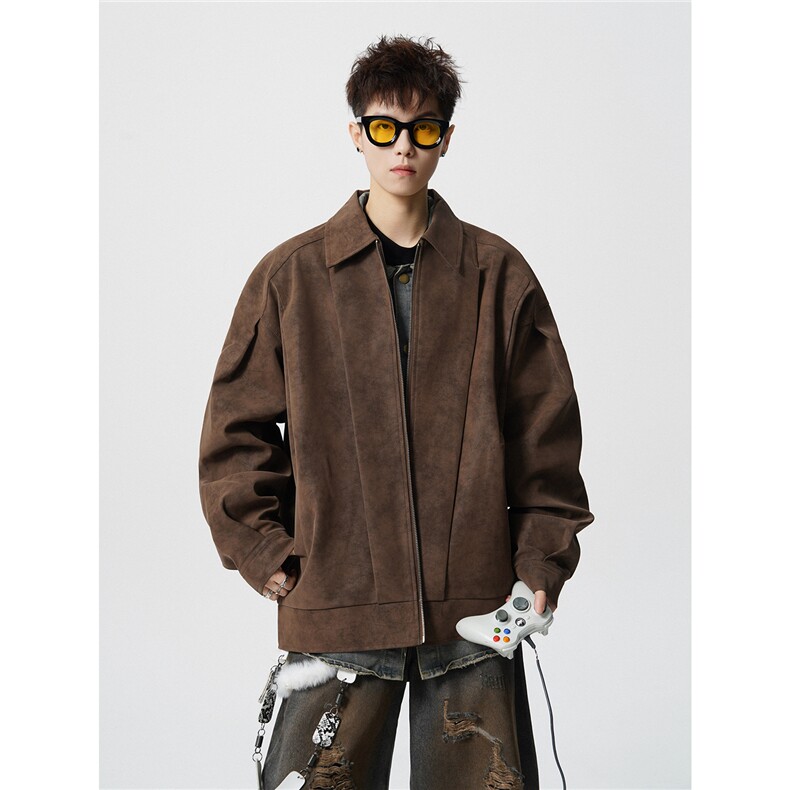 JK2564-特P85控15845%pu55涤纶设计外套男流拉链皮夹克男,男装夹克,电商B370