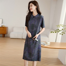 大码新中式旗袍改良复古风连衣裙女夏装气质胖mm宽松显瘦掐腰裙子，女装连衣裙，韩派