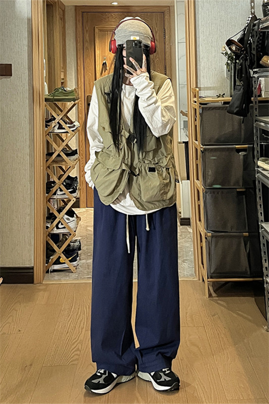 秋季新款阔腿灯笼水洗工装裤女模XZ604-KG35-P55控68,男装工装外套,星座604