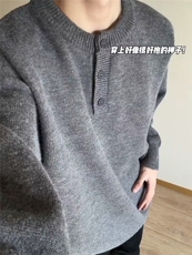 XZ809A/MM14/P65/控88亨利领休闲宽松毛衣，男装针织衫/毛衣，星座809A(原222-1)
