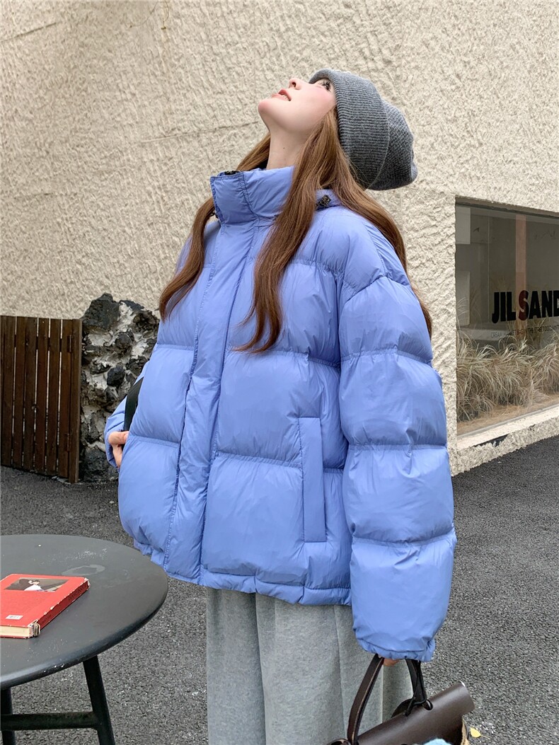 现货新款东大门加厚保暖羽绒服百搭连帽面包服女装外套女,女装羽绒服,网红馆