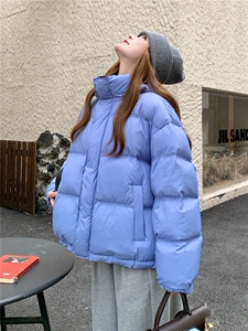 现货新款东大门加厚保暖羽绒服百搭连帽面包服女装外套女图片