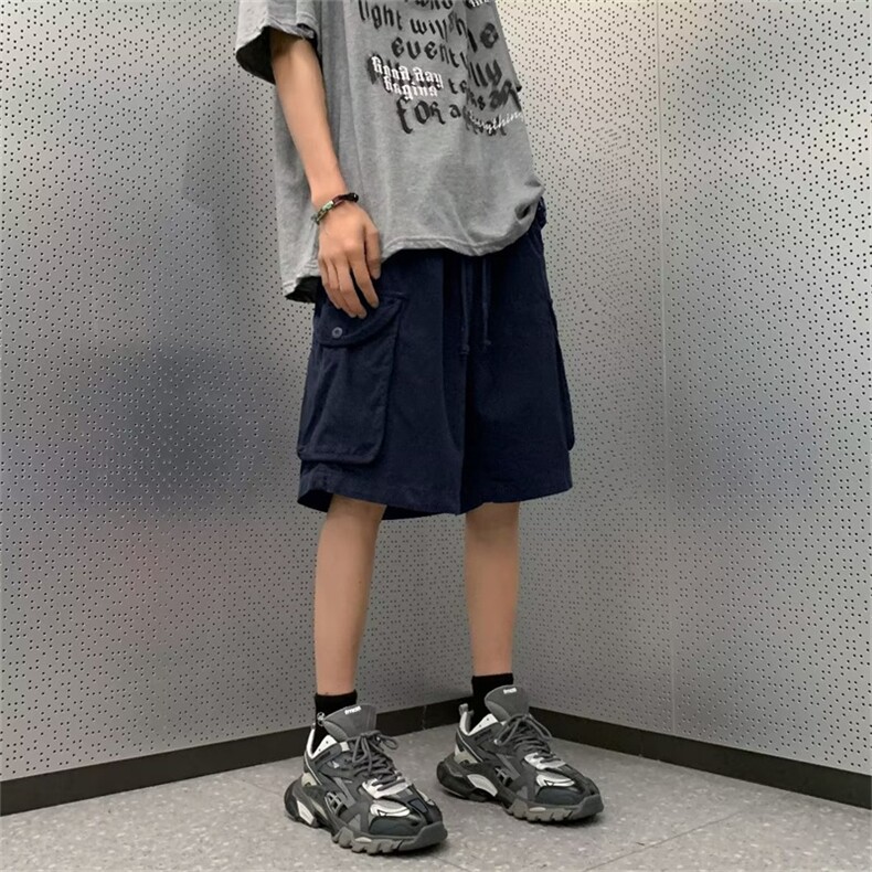 百搭潮男纯色青春休闲裤夏季原宿五分裤潮流时尚哈伦裤 K6556-P35图片