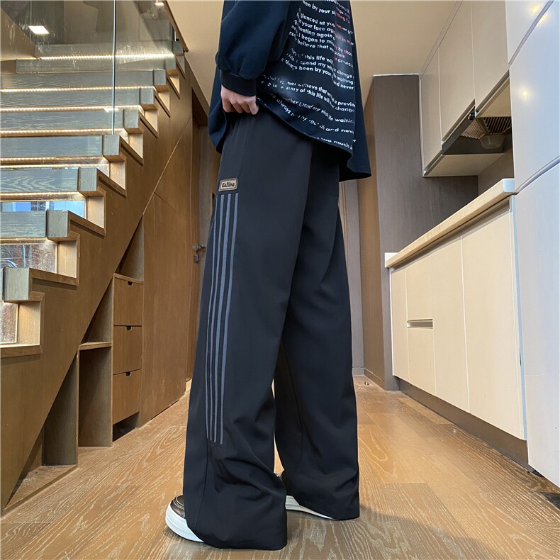 抖音品质夏季新款美式条纹冰丝宽松休闲裤B315-K25667-特p35控68,男装休闲裤,电商B315