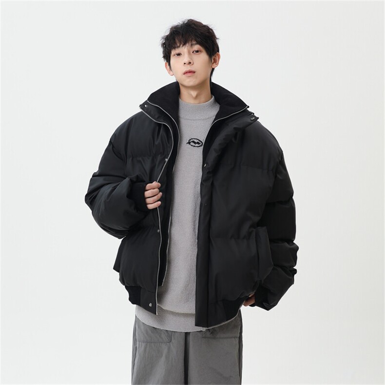wassuphappy立领棉衣男冬季潮牌宽松痞帅面包服青少年保暖棉袄子,男装棉衣,星座307A
