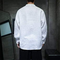 风高品质纯亚麻手工盘扣长袖衬衫xz815-8619p110，男装衬衫，星座815（原A203）