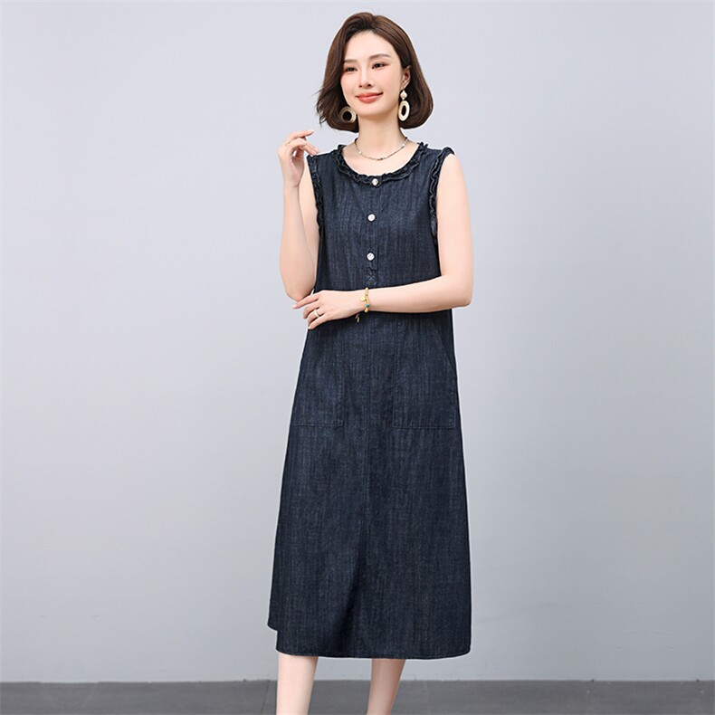 2025年夏季牛仔背心连衣裙,女装连衣裙,小林双子