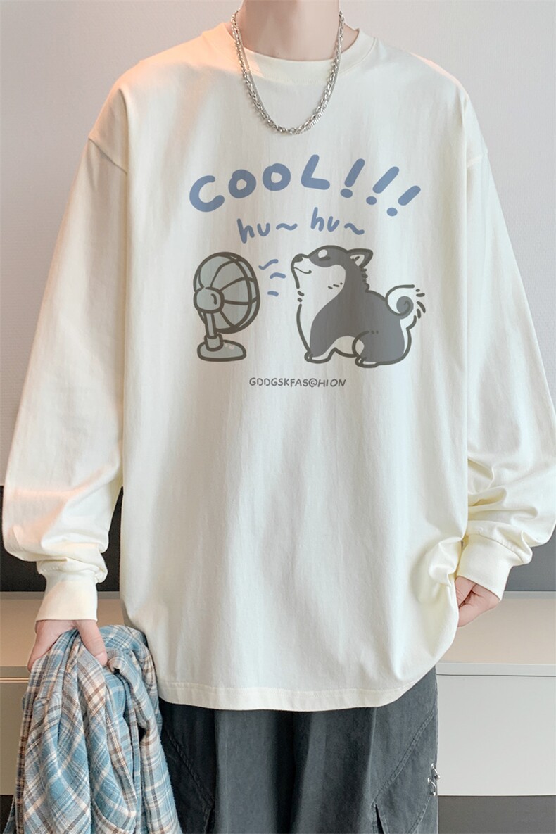 春秋新款内景ins韩版情侣长袖T恤男潮青年宽松薄卫衣CX00234/P30,男装T恤,电商B316