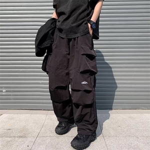 秋季美式宽松休闲裤男潮流大口袋工装直筒阔腿伞兵长裤K6625-P42图片
