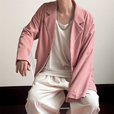 现货-春季新品潮牌设计感西装外套宽松痞帅休闲西服-AZ2430-P95，男装西服套装，电商A351