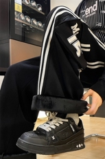 8XL-M美式条纹工装裤休闲裤男宽松直通阔腿加绒裤子K9123P78控98，男装休闲裤，电商D206-1