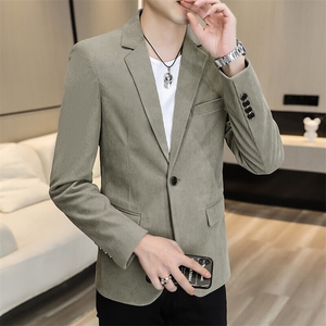 XZ8598P85新款灯芯绒休闲西装男外套韩版修身单西服上衣潮流韩版图片