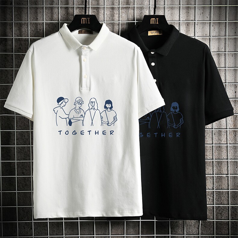 PL57191-P35翻领短袖polo衫男大码胖子半袖t恤男有领保罗衫网格,男装Polo衫,电商A040A