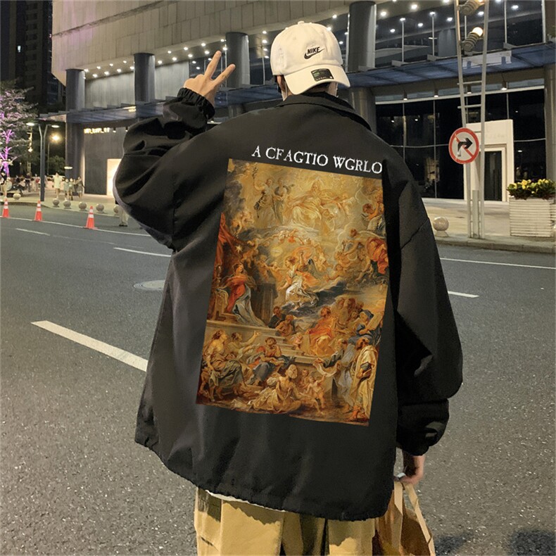 ！22秋季新款宽松大码港风复古圣母夹克外套JK1661-P50控68图片