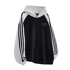 黑色拼花灰袖