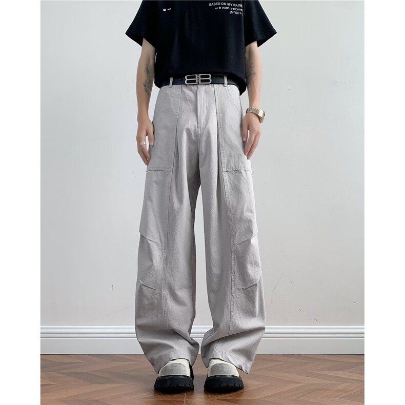 水洗工装裤纯棉休闲裤男春秋新款男宽松长裤子日系百搭MKK65P55,男装工装外套,星座1013-5