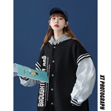 中性风2023秋季新款设计感小众字母印花棒球服外套G553-p75控98，男装夹克，A247A
