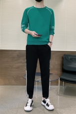 秋冬新款时尚套装运动圆领潮牌弹力卫衣卫裤大码宽松套装外套外贸，男装休闲套装，星座301D-5(原星座1415）