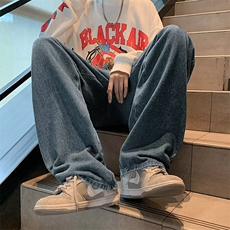 SH5926-P45复古牛仔裤男宽松阔腿直筒裤休闲拼接痞帅工装长裤，男装牛仔裤，电商C233