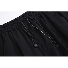 冰丝速干字母印花打褶短裤白底平铺图XZ604-DK214-P35控48，男装牛仔裤，星座604