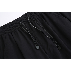 冰丝速干字母印花打褶短裤白底平铺图 XZ604-DK214-P35控48图片