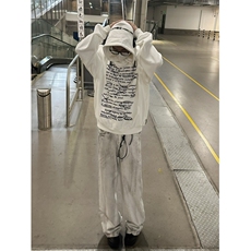 做旧脏白泼墨廓形宽松牛仔裤男高街dirtyfut拖地裤NZG514，男装牛仔裤，星座516A