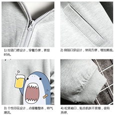 KS21137-P38连帽开衫卫衣男运动外套大码班服网格挂拍，男装卫衣，电商A040A