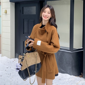 美拉德收腰气质呢子外套女2025年秋冬季新款百搭显瘦双面羊毛大衣,穿搭女秋冬气质内搭图片