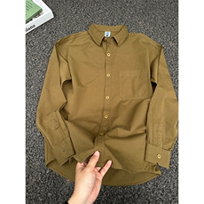 棉纯棉衬衫成衣水洗休闲衬衫男女宽松纯色衬衣GC27-P35，男装衬衫，星座301C-5