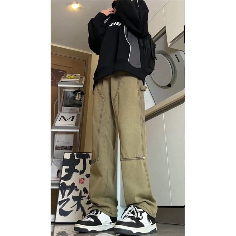 春秋现货伐木工装牛仔裤男宽松直筒GK07-P55-限价68图片
