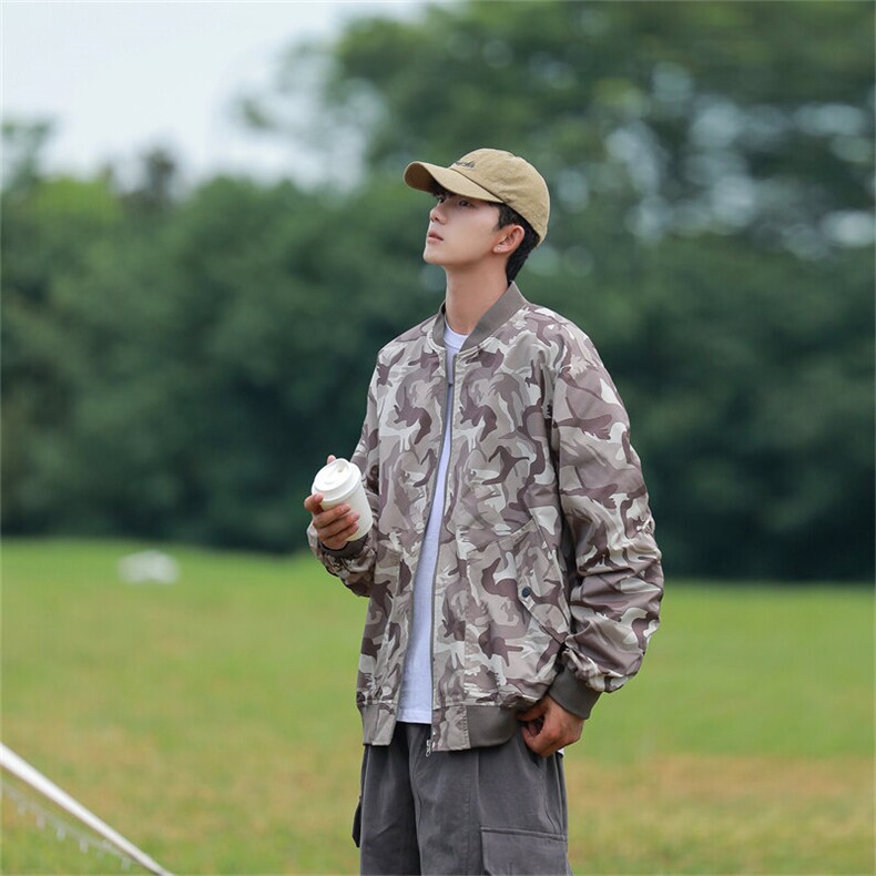 春季飞行服夹克外套男简约休闲百搭棒球服上衣迷彩P65JK837-P60,男装夹克,电商B306