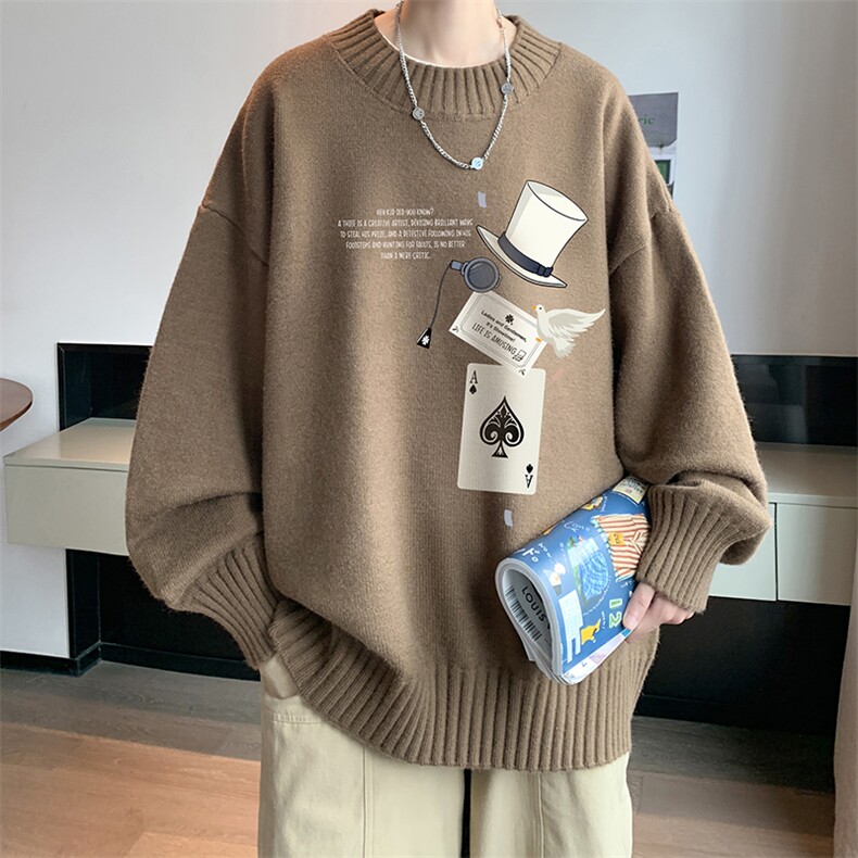 8XL半高领毛衣男大码胖子针织衫毛线衣M18373-P45加绒款-P65,男装针织衫/毛衣,电商A040