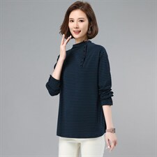 彩条打底衫，女装大码女装，奕阳依阁