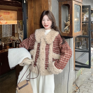 大货 冬季加厚夹棉毛绒拼接外套#2590-P195-K288图片