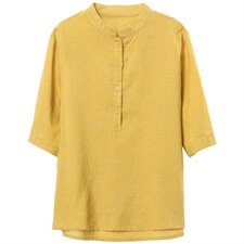 时尚休闲女2025新款韩版夏季短袖宽松棉麻复古国风洋气，女装T恤，璐依舞