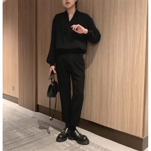 日系复古轻奢衬衫男长袖韩版慵懒风潮流坠垂C41-P35图片