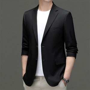 秋季新款西装男西服简约外套羊毛西服商务休闲小西装单西图片