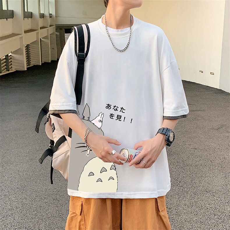 JT55150-P25假两件短袖t恤男大码胖子半袖体恤半截袖港风,男装T恤,电商A040