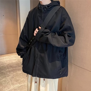 潮机能冲锋衣男士春秋季休闲户外防风夹克宽松连帽工装外套 C317图片