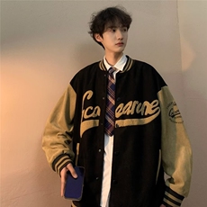 春季新款美式男外套麂皮毛巾刺绣夹克W6673P63，男装夹克，星座1116-2
