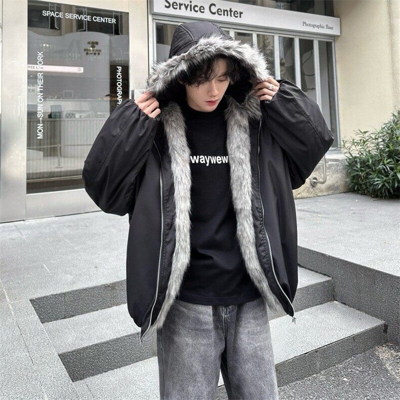 xz514-819-P125新款加绒毛领棉服,男装棉衣,星座514