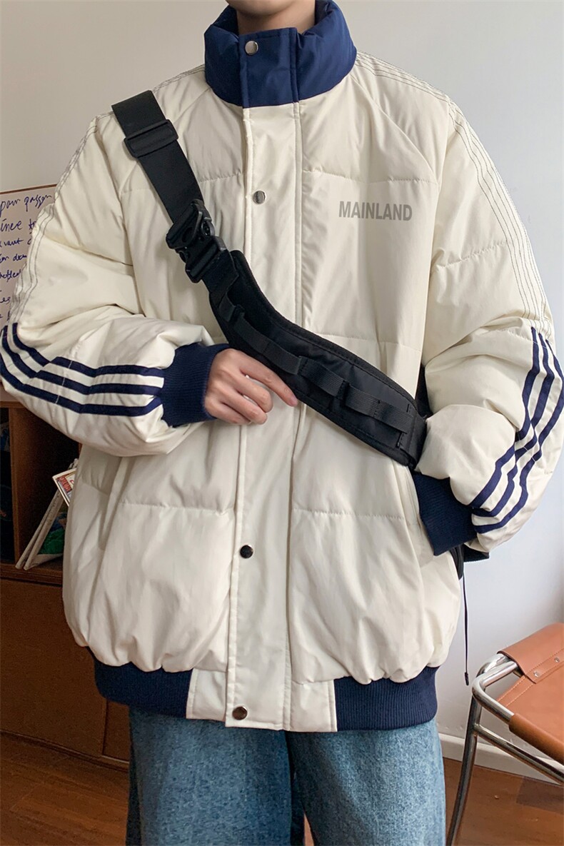 ！2024冬季新款男士撞色立领棉衣加厚保暖棉服外套MY211特P80,男装棉衣,电商B220