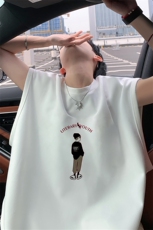 12024夏季新款男士麂皮绒无袖T恤百搭学生背心TLBX32特P18，男装背心/马甲，电商B220