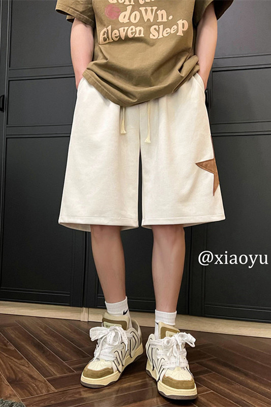 XZ616夏季新款麂皮绒星星刺绣休闲五分裤短裤TY826P45控55,男装休闲裤,星座512A（原616）