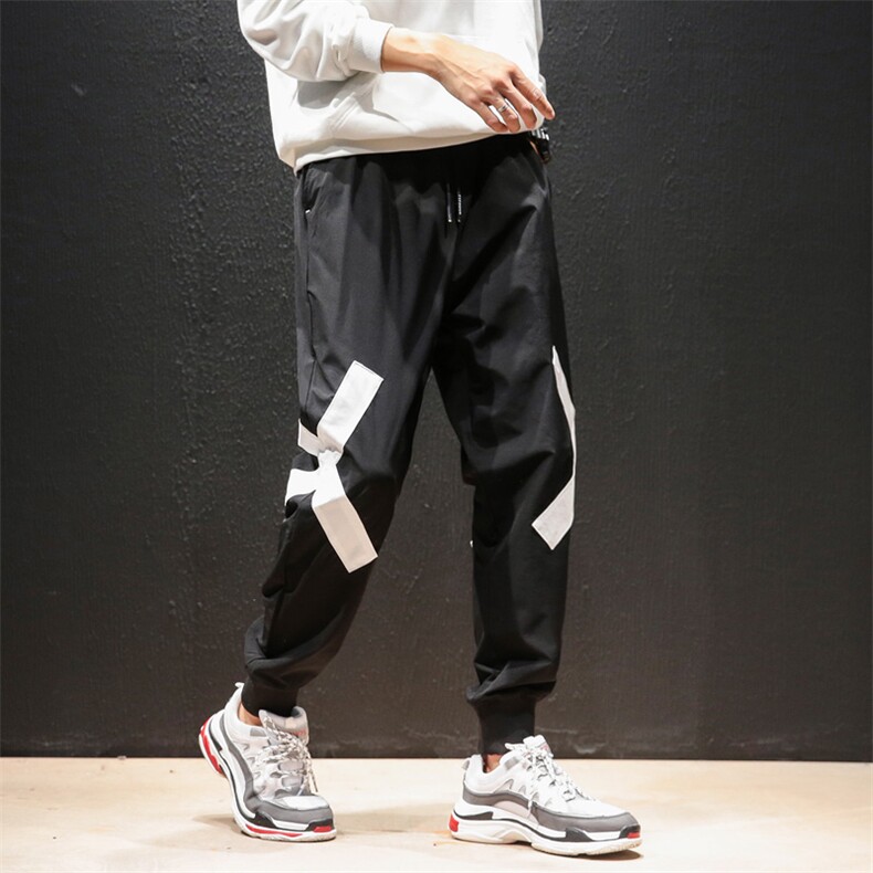 2021春季新日系松紧抽绳个性男大码贴布工艺休闲长裤K8110-P55,男装休闲裤,电商A001