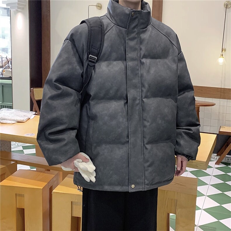 （现货）美拉德复古皮棉衣纯色立领加厚棉袄棉服7383-特P90,男装棉衣,星座1213