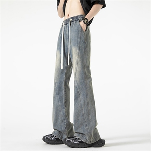 四季款高街牛仔裤美式宽松百搭直筒裤痞帅微喇裤24XK66777-特批45图片