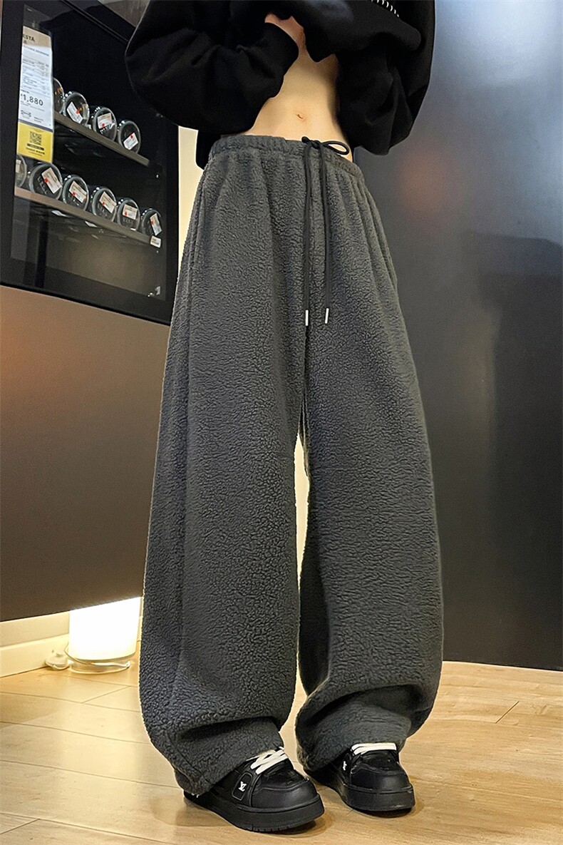 8XL-M摇粒绒裤子男加绒加厚休闲直通束脚宽松保暖裤K9122P78控98,男装休闲裤,电商D206-1